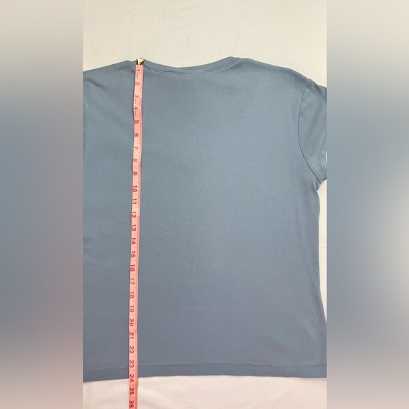 Chico's Design Soft Slate Blue Cap Sleeve Cotton Top Size Large - Picture 5 of 5